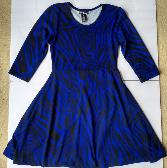 Love by Chesley Zebra Striped Mini Skater Dress - Picture 2 of 6